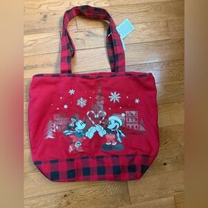 Disney Christmas Large Zippered Tote Bag